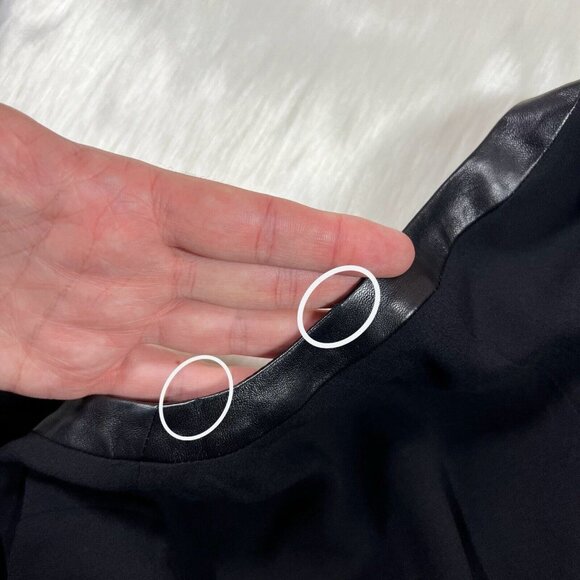 Eileen Fisher Sz Small Black Open Front Georgette Silk Crepe Blazer Jacket *READ - Picture 9 of 12